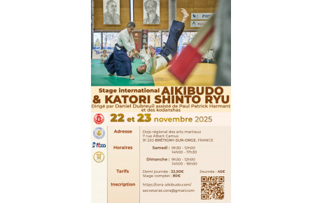 Stage international d'Aikibudo et de Katori Shinto Ryu,   Brétigny-sur-Orge les 22 et 23 novembre 2025